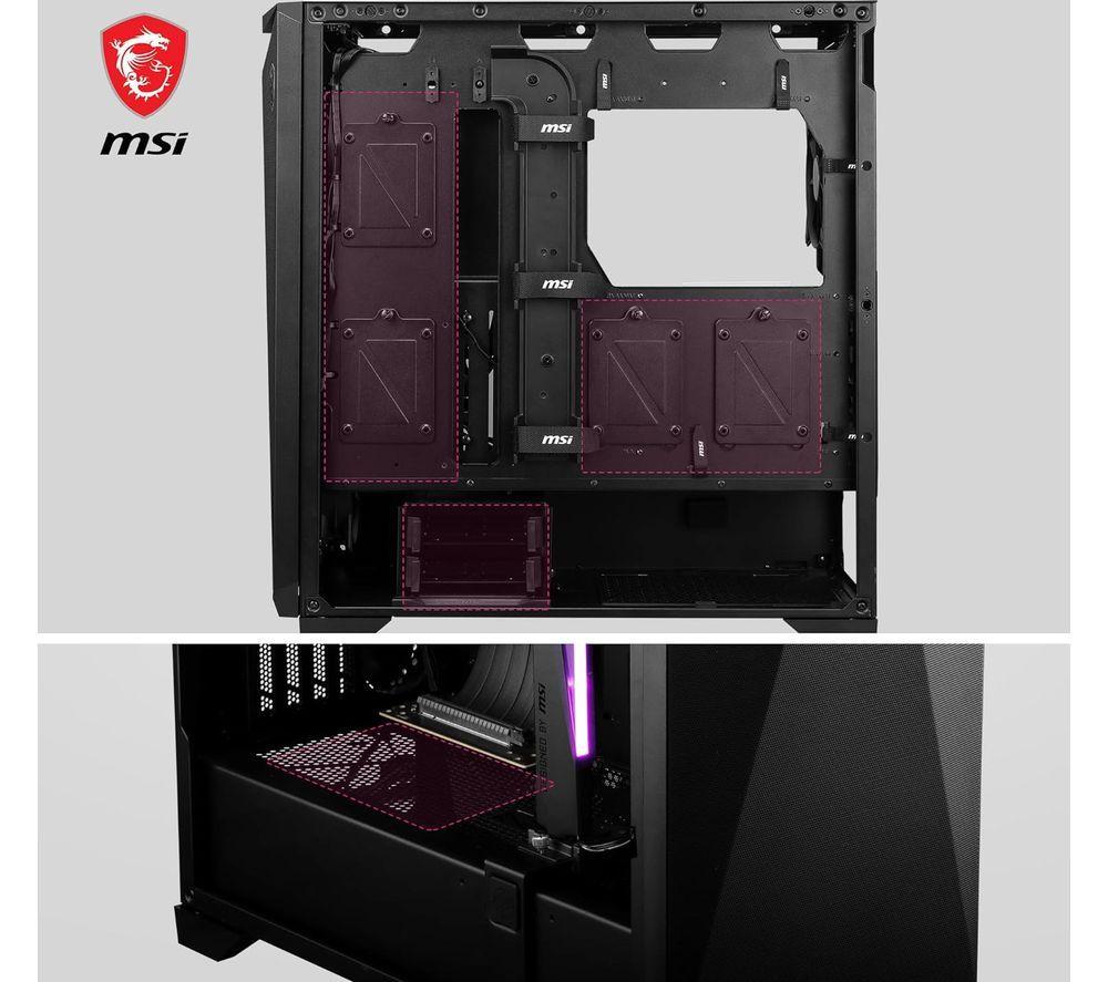 MSI MPG GUNGNIR 300P AIRFLOW E-ATX Mid-Tower PC Case - Black image number 5 of 6