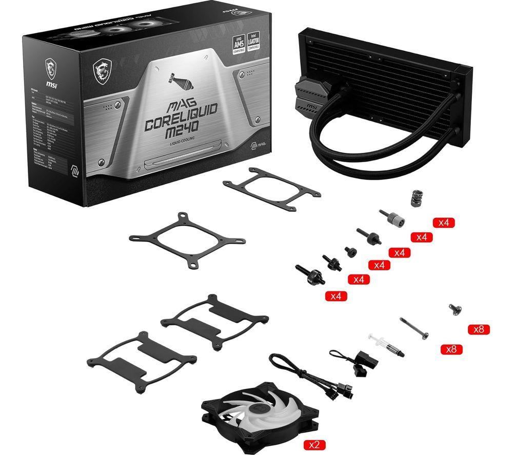 MSI MAG CORELIQUID M240 240 mm Liquid CPU Cooler - RGB LED image number 2 of 4