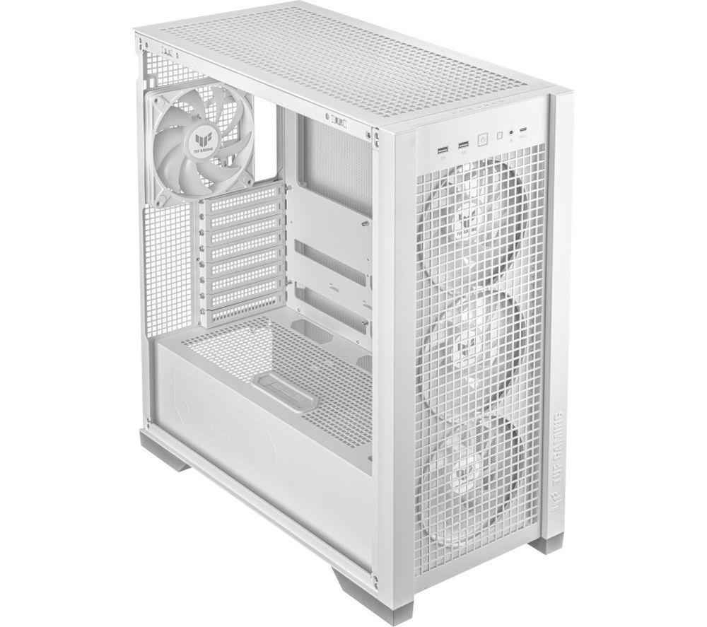 ASUS TUF Gaming GT302 ARGB E-ATX Mid-Tower PC Case - White image number 3 of 7