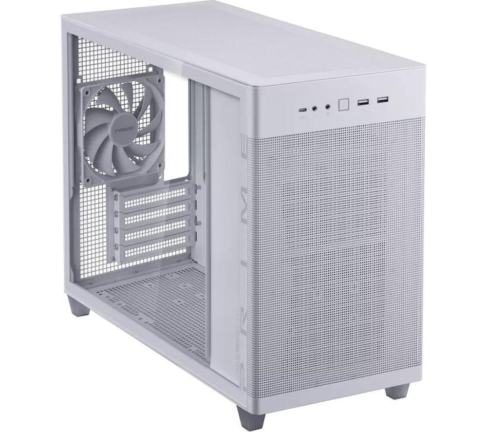 ASUS  Prime AP201 TG Mini ITX Mini-Tower PC Case - White, Tempered Glass