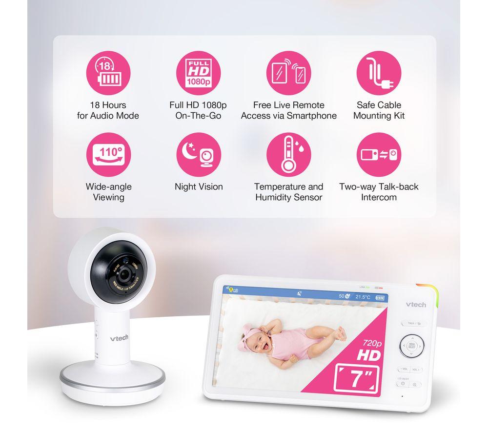 VTECH RM7787HD 7" Full HD Over-The-Cot WiFi Baby Monitor - White image number 5 of 14
