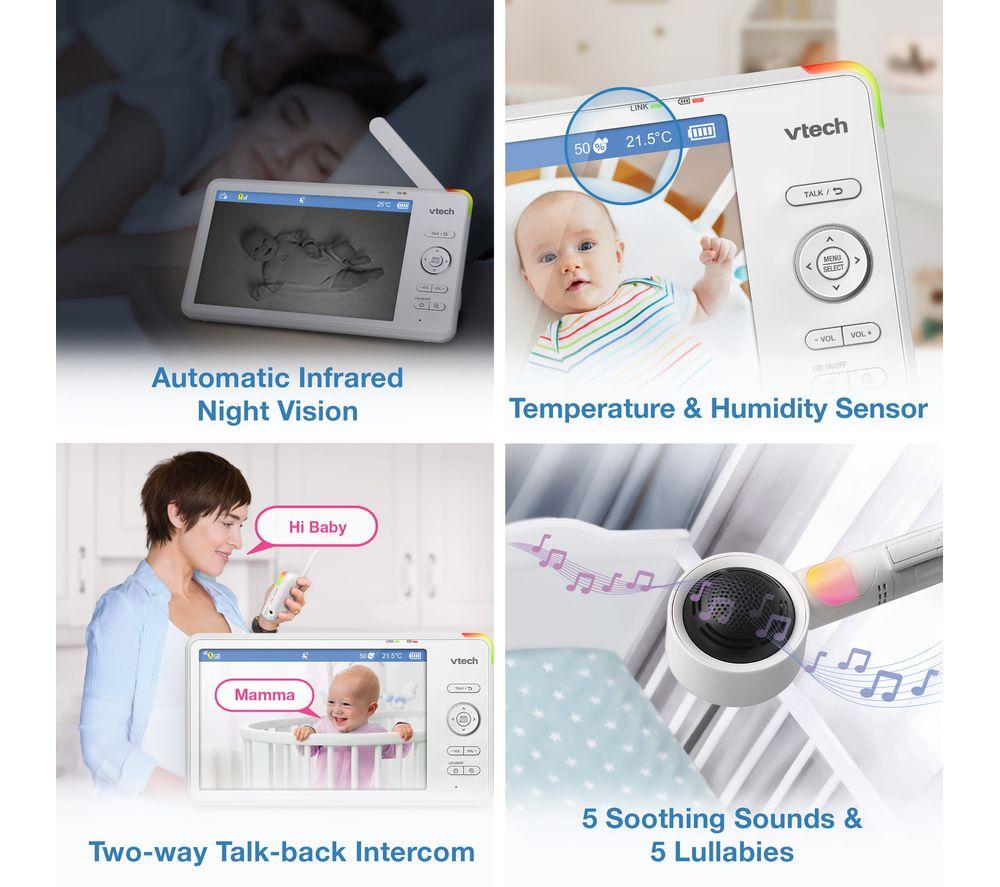 VTECH RM7787HD 7" Full HD Over-The-Cot WiFi Baby Monitor - White image number 9 of 14