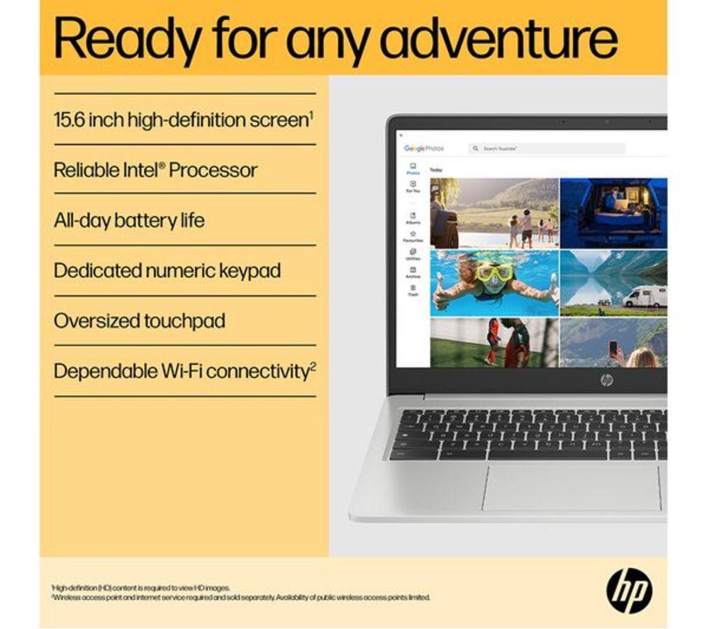 HP 15a-nb0502sa 15.6" Refurbished Chromebook Plus - Intel&reg; Core&trade; i3, 128 GB SSD, Silver (Excellent condition) image number 13 of 20