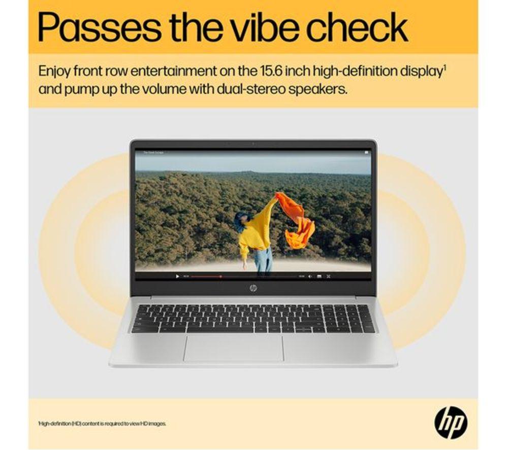 HP 15a-nb0502sa 15.6" Refurbished Chromebook Plus - Intel&reg; Core&trade; i3, 128 GB SSD, Silver (Excellent condition) image number 14 of 20