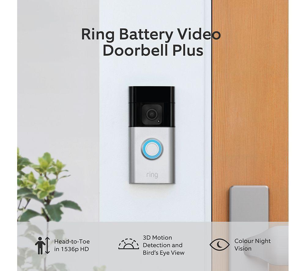 RING Battery Video Doorbell Plus & Indoor Camera (2nd Gen, Black) Full HD 1080p WiFi Security Camera Bundle image number 3 of 17