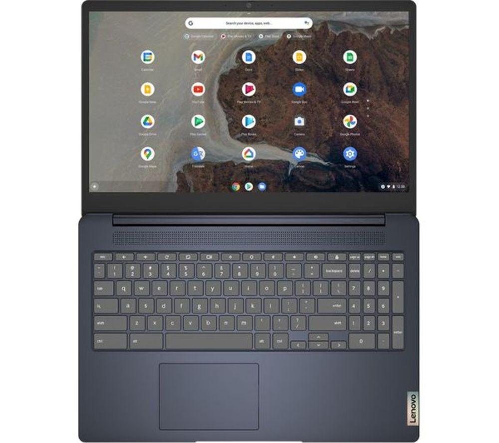 LENOVO IdeaPad Slim 3 15.6" Refurbished Chromebook - Intel&reg; Celeron&reg;, 128 GB eMMC, Blue (Excellent Condition) image number 2 of 9