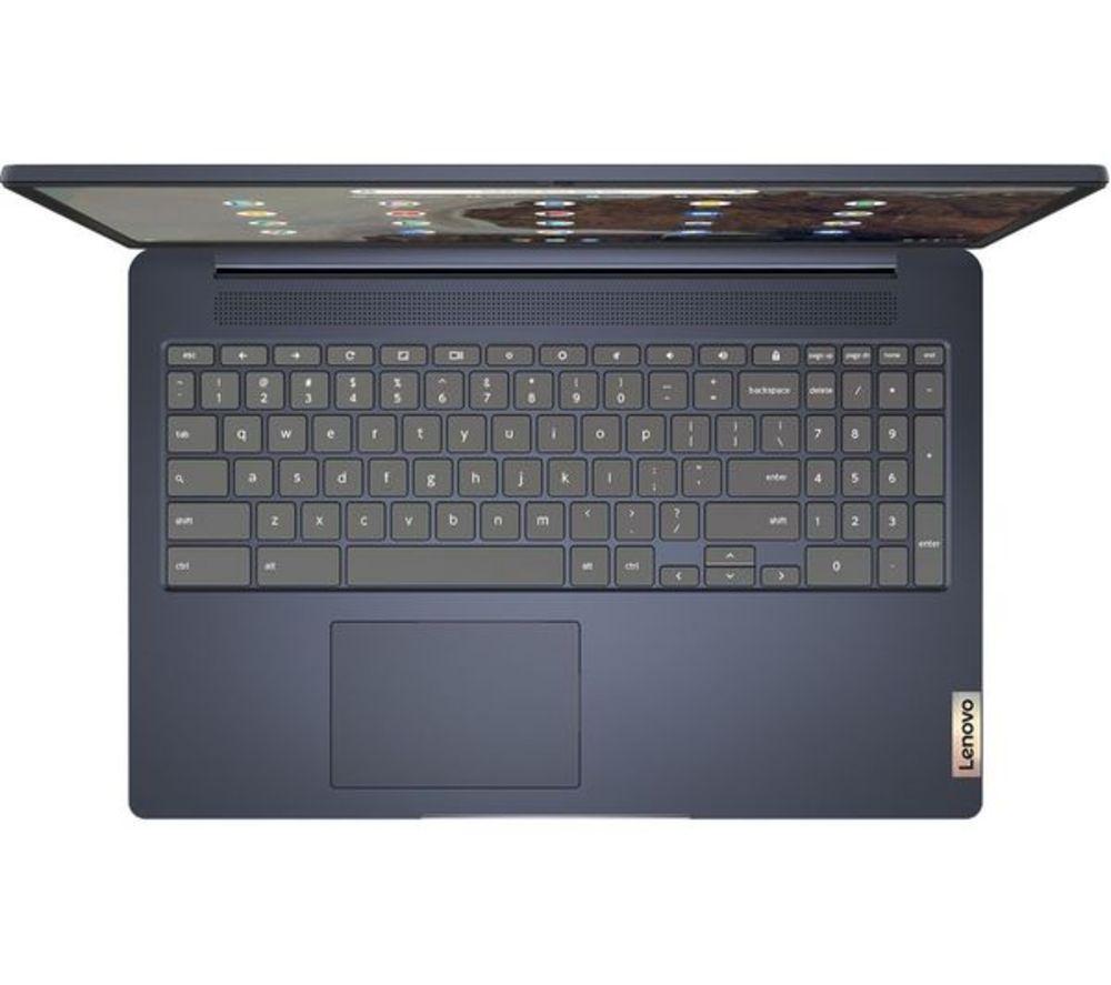 LENOVO IdeaPad Slim 3 15.6" Refurbished Chromebook - Intel&reg; Celeron&reg;, 128 GB eMMC, Blue (Excellent Condition) image number 8 of 9