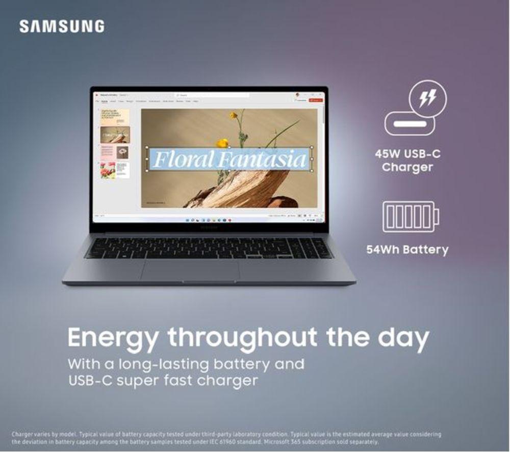 SAMSUNG Galaxy Book4 15.6" Refurbished Laptop - Intel&reg; Core&trade; i3, 256 GB SSD, Grey (Very Good Condition) image number 9 of 11