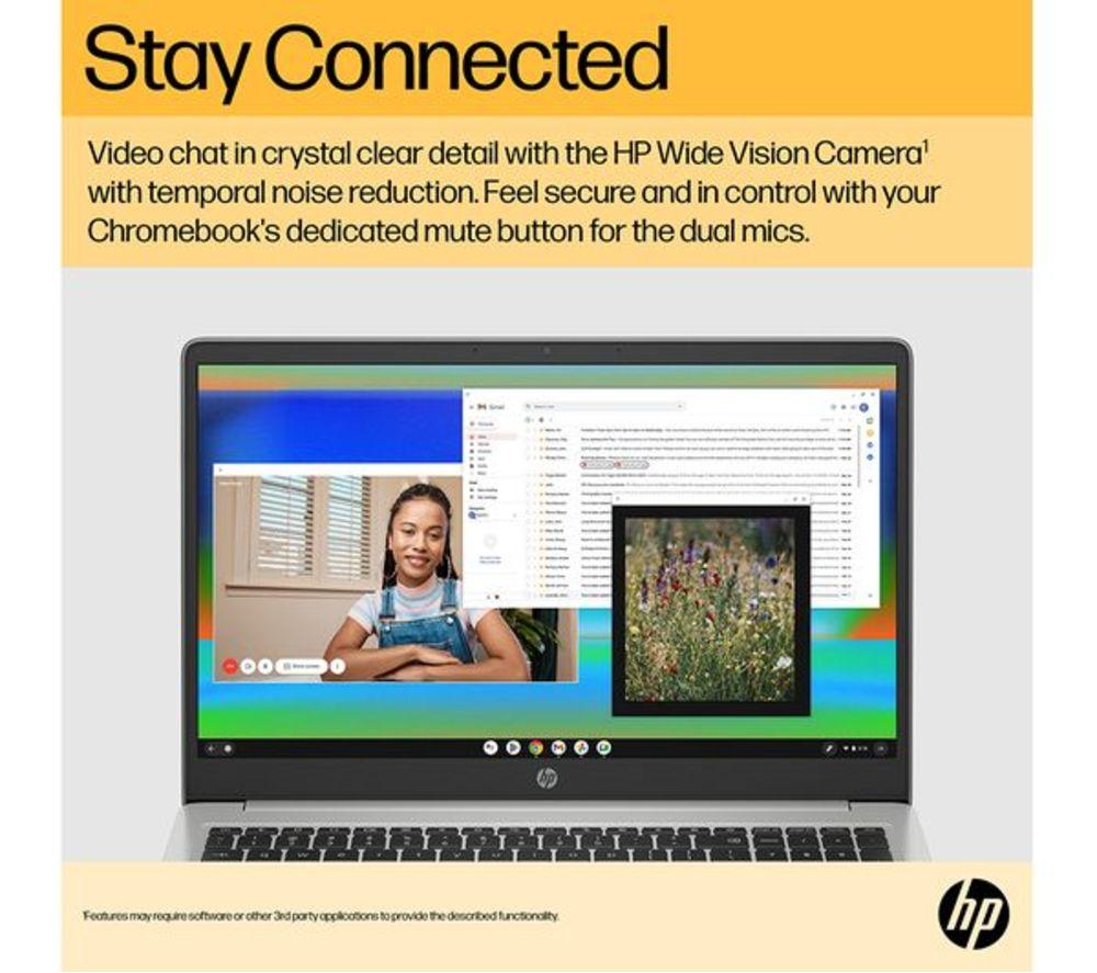 HP 15a-nb0502sa 15.6" Refurbished Chromebook Plus - Intel&reg; Core&trade; i3, 128 GB SSD, Silver (Very Good Condition) image number 6 of 20