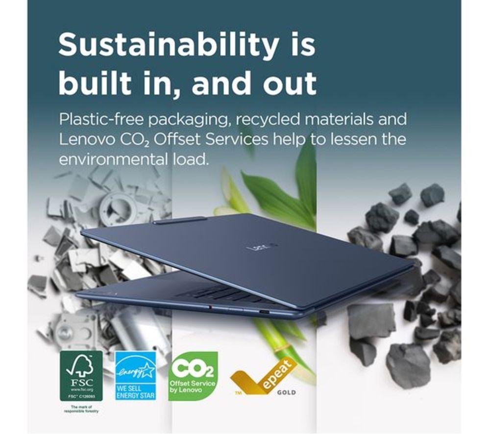 LENOVO Yoga Slim 7X 14" Refurbished Laptop, Copilot+ PC - Snapdragon X Elite, 1 TB SSD, Cosmic Blue (Very Good Condition) image number 20 of 26