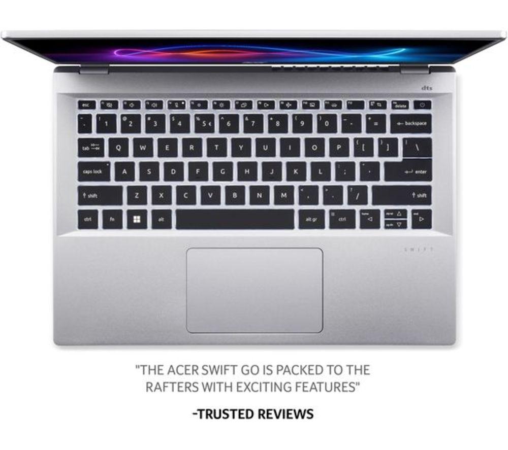 ACER Swift Go 14" Refurbished Laptop - Intel&reg; Core&trade; i7, 512 GB SSD, Silver (Very Good Condition) image number 3 of 11