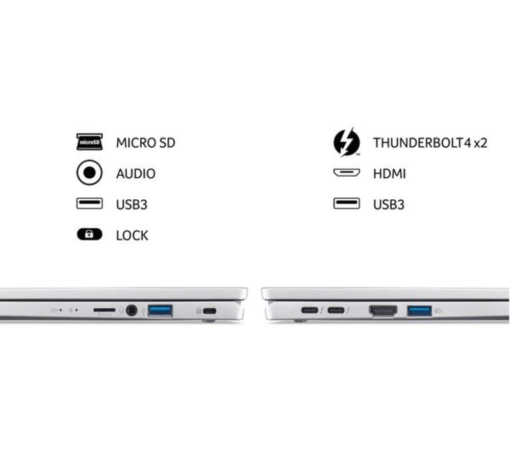 ACER Swift Go 14" Refurbished Laptop - Intel&reg; Core&trade; i7, 512 GB SSD, Silver (Very Good Condition) image number 10 of 11