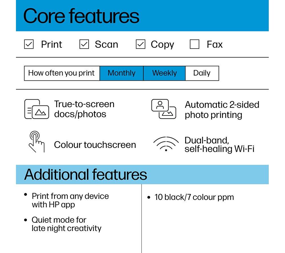 HP Envy 6132e All-in-One Inkjet Wireless Printer with Fax & 6 Months Instant Ink with HP+ image number 5 of 21