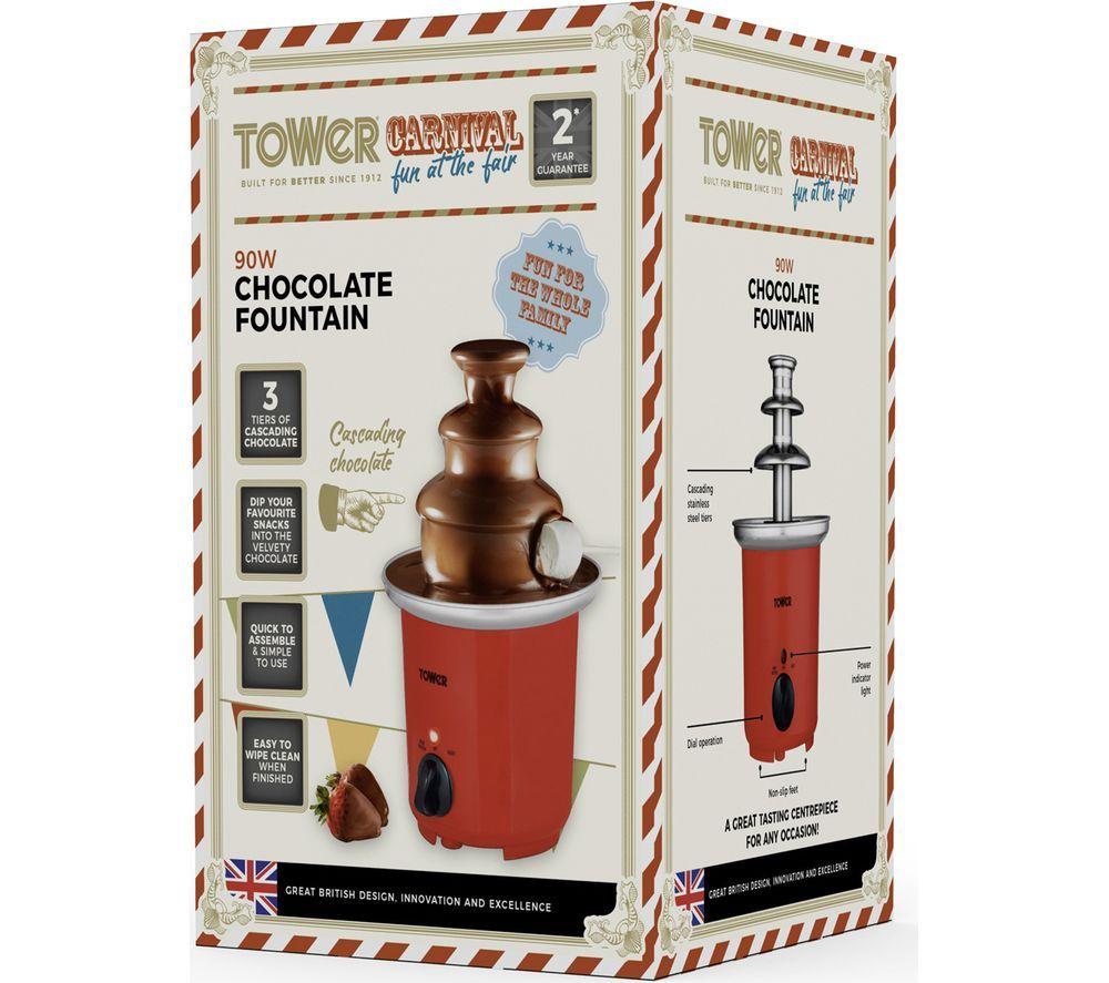 TOWER T19051RD Chocolate Fountain - Red & Silver image number 11 of 11