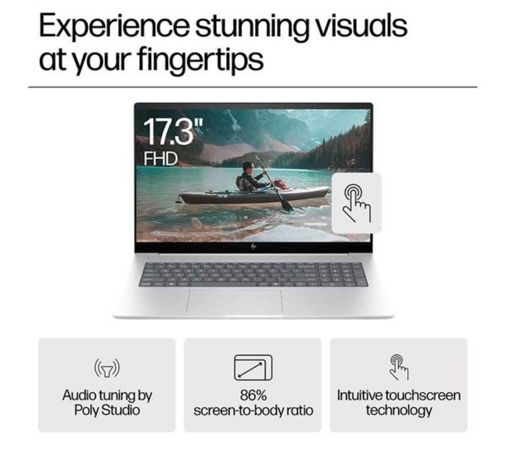 HP ENVY 17-da0503sa 17.3" Refurbished Laptop - Intel&reg; Core&trade; Ultra 5, 512 GB SSD, Glacier Silver (Very Good Condition) image number 4 of 19