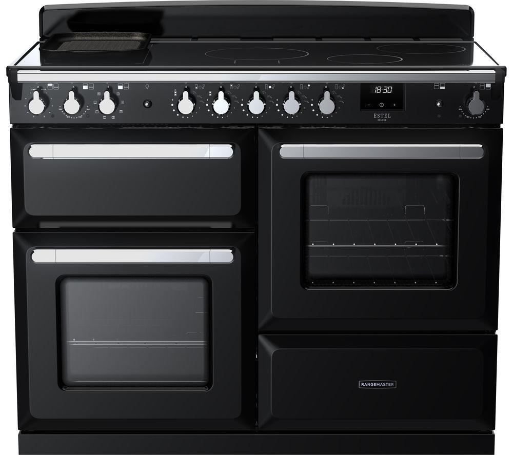 RANGEMASTER Estel Deluxe ESDLO110EIPGBL/CM1 110 cm Electric Induction Range Cooker - Black & Chrome
