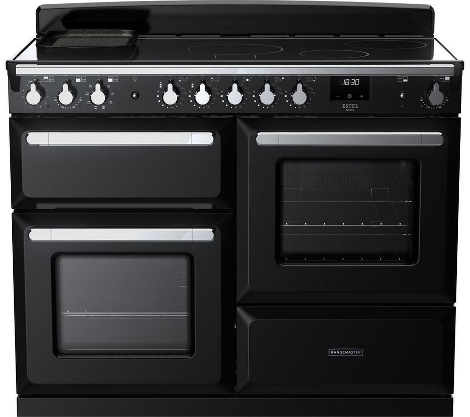 RANGEMASTER Estel Deluxe ESDLO110EIPGBL/CM1 110 cm Electric Induction Range Cooker - Black & Chrome