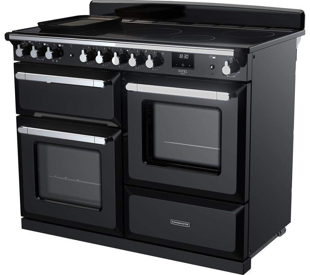 RANGEMASTER Estel Deluxe ESDLO110EIPGBL/CM1 110 cm Electric Induction Range Cooker - Black & Chrome image number 2 of 2