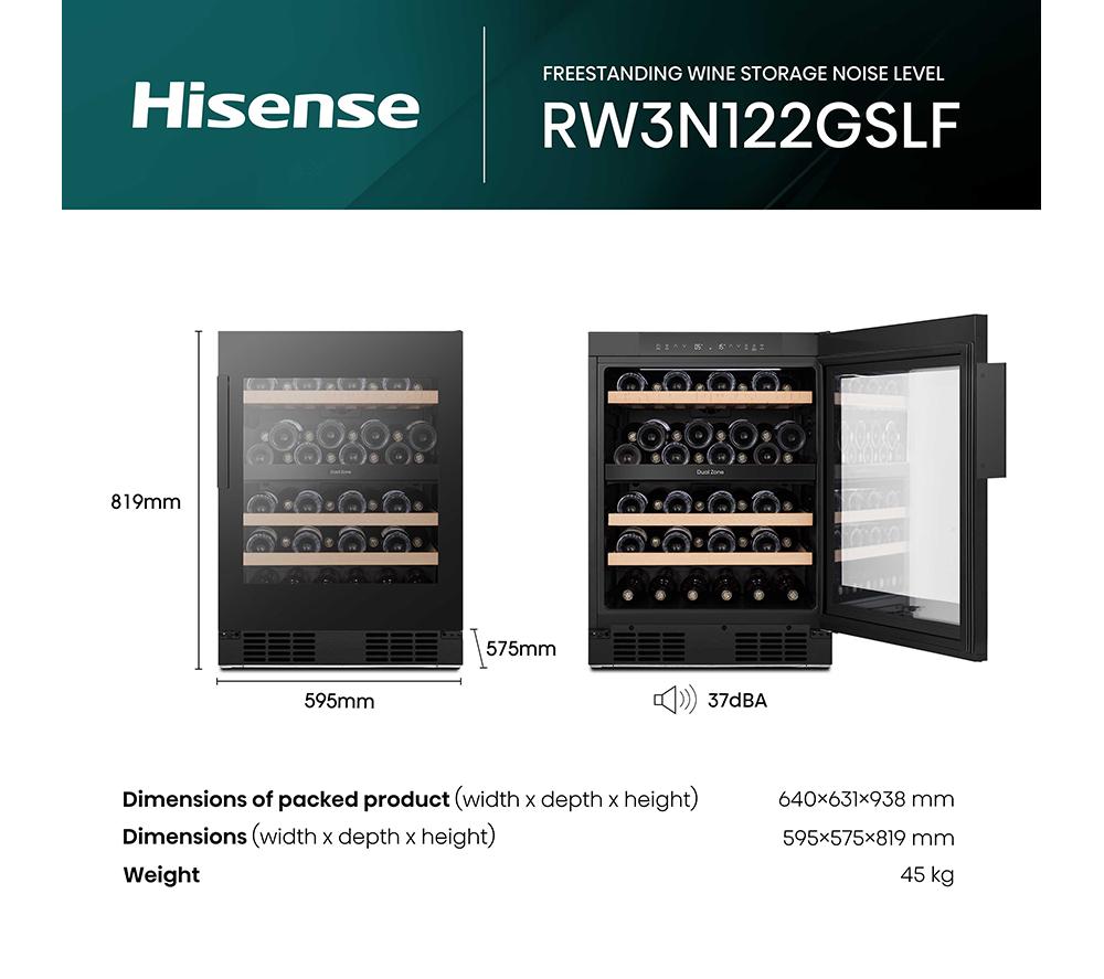 HISENSE RW3N122GSLF Wine Cooler - Black image number 12 of 13