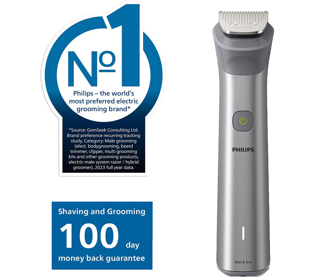PHILIPS Series 5000 10-in-1 MG5920/15 Wet & Dry Multi Grooming Trimmer - Silver image number 2 of 7