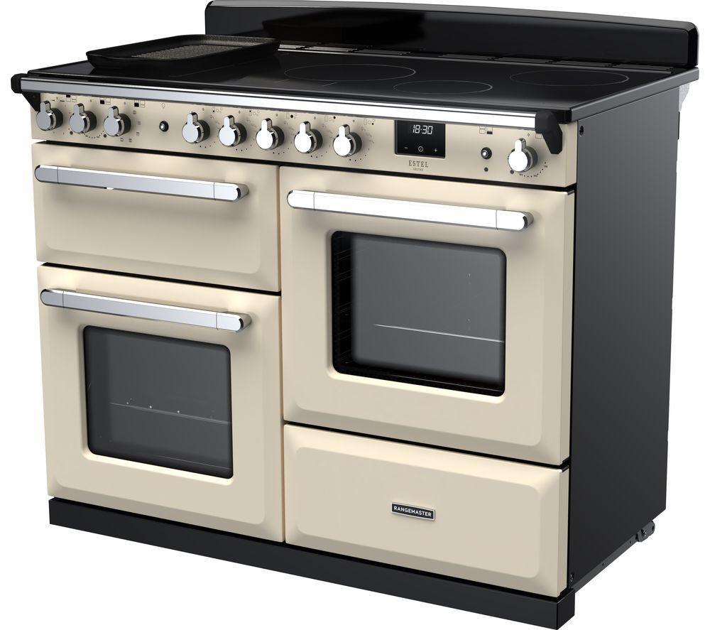 RANGEMASTER Estel Deluxe ESDLO110EIPPCR/CM1 110 cm Electric Induction Range Cooker - Cream & Chrome image number 2 of 3