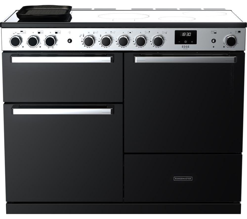 RANGEMASTER Edge Deluxe EDDL100EIGBLK/CM1 100 cm Electric Induction Range Cooker – Black & Chrome, Silver/Grey,Black