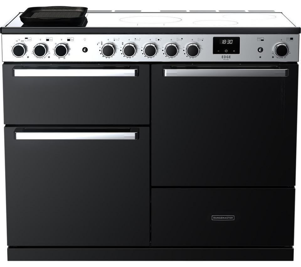 RANGEMASTER Edge Deluxe EDDL100EIGBLK/CM1 100 cm Electric Induction Range Cooker - Black & Chrome