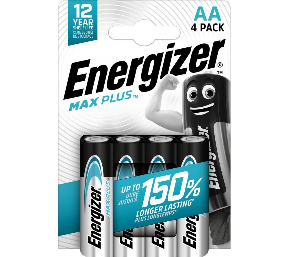 ENERGIZER Max Plus AA Alkaline Batteries - Pack of 4
