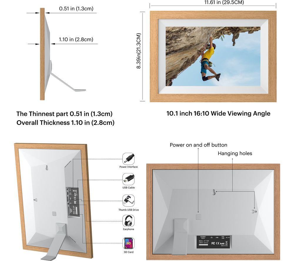 KODAK RCF-1012W 10.1" Digital Photo Frame - Burlywood image number 7 of 9