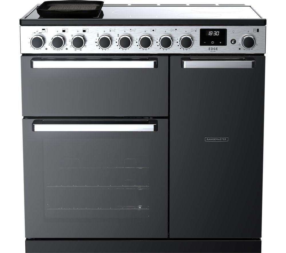 RANGEMASTER Edge Deluxe EDDL90EIGBLK/CM1 90 cm Electric Induction Range Cooker - Black & Chrome