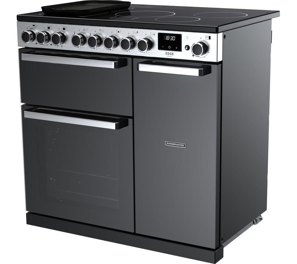 RANGEMASTER Edge Deluxe EDDL90EIGBLK/CM1 90 cm Electric Induction Range Cooker - Black & Chrome image number 2 of 3
