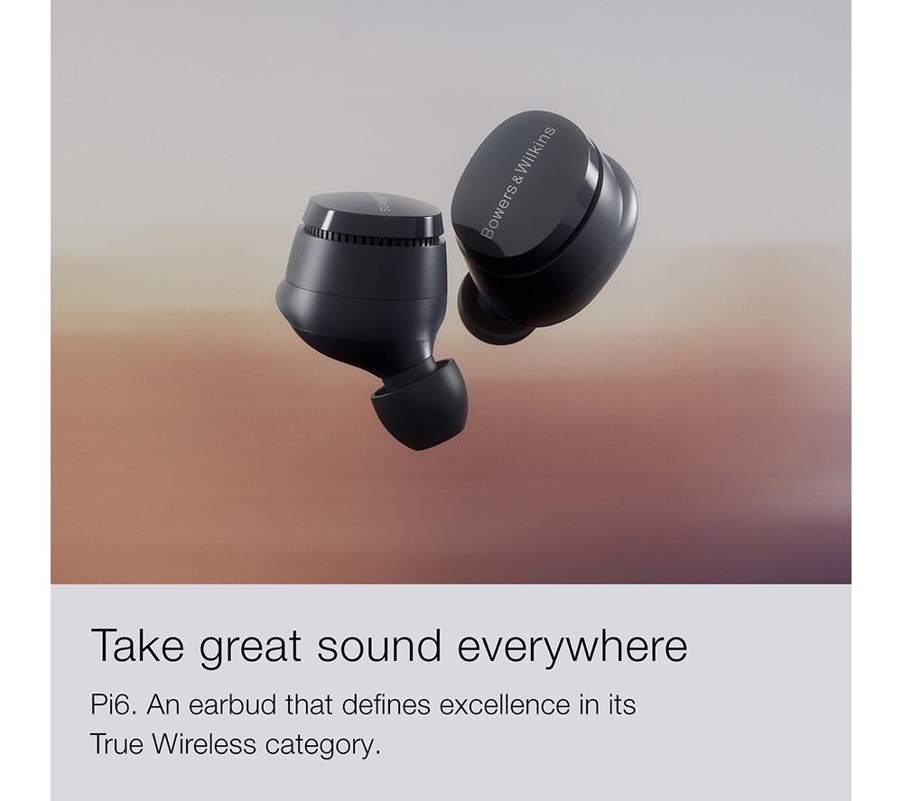 BOWERS&WILKINS Pi6 Wireless Bluetooth Noise-Cancelling Earbuds - Cloud Grey image number 8 of 10