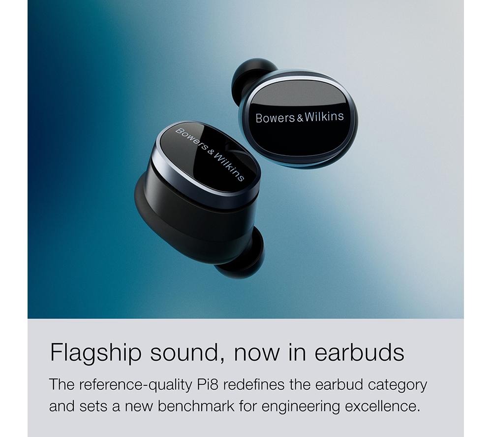 BOWERS&WILKINS Pi8 Wireless Bluetooth Noise-Cancelling Earbuds - Dove White image number 7 of 10
