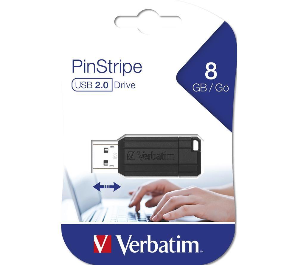 VERBATIM PinStripe USB 2.0 Memory Stick - 8 GB, Black image number 5 of 5