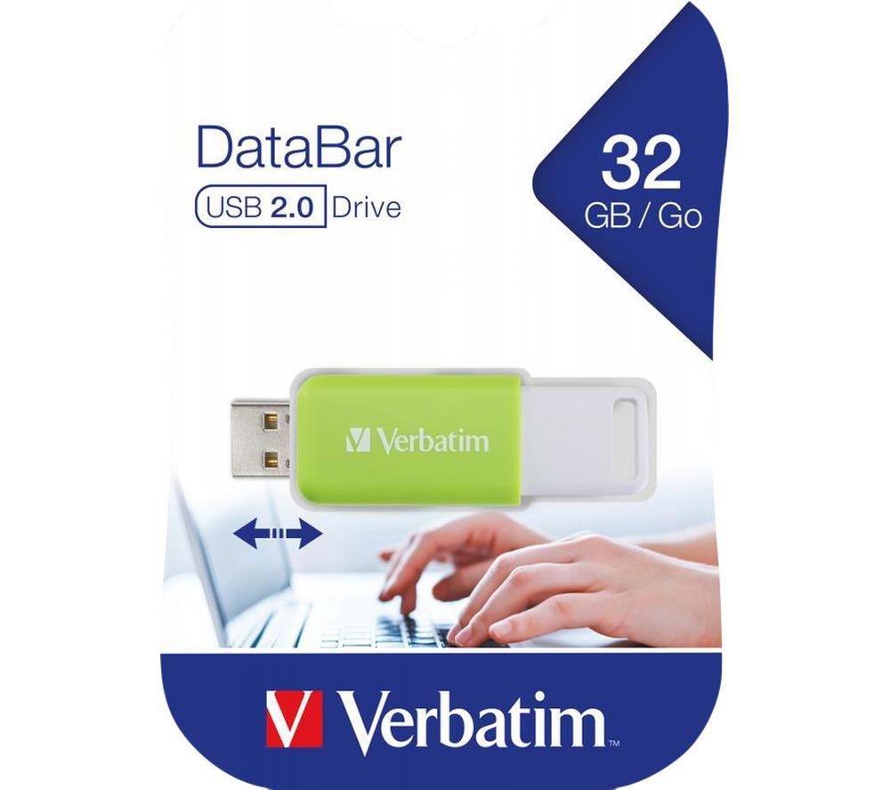 VERBATIM DataBar USB 2.0 Memory Stick - 32 GB, Green image number 5 of 8