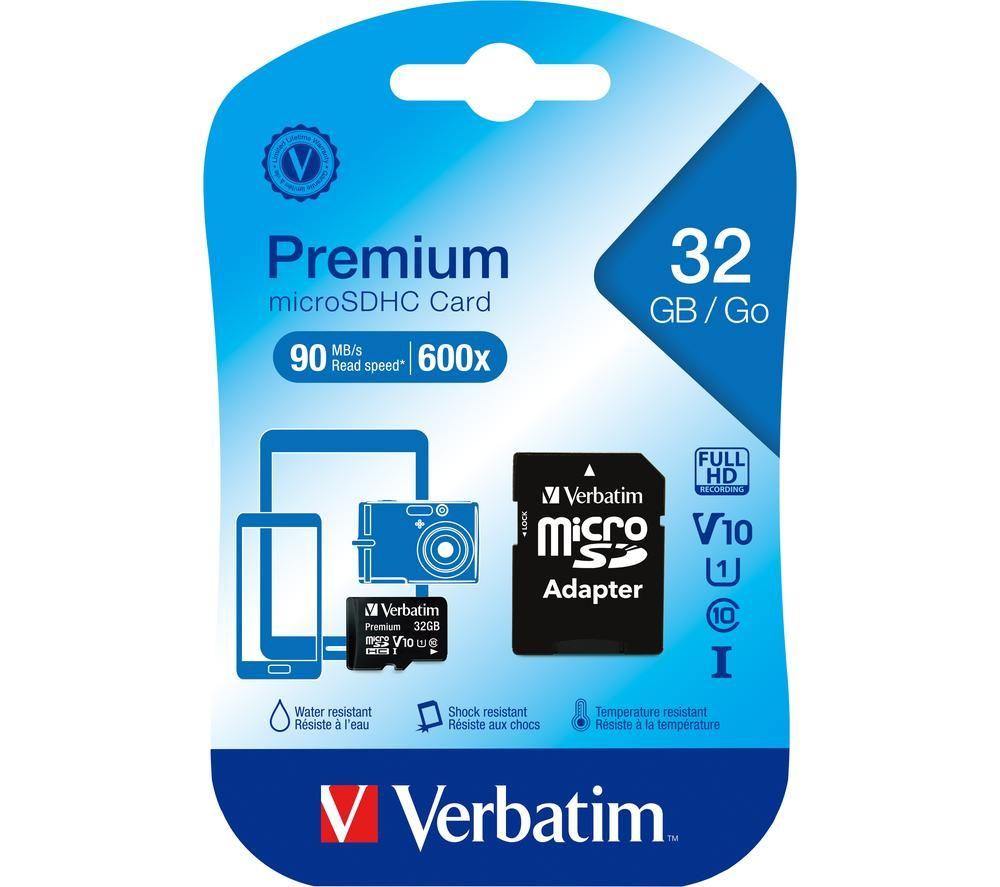 VERBATIM Premium Standard Performance Class 10 microSDHC Memory Card - 32 GB image number 4 of 4