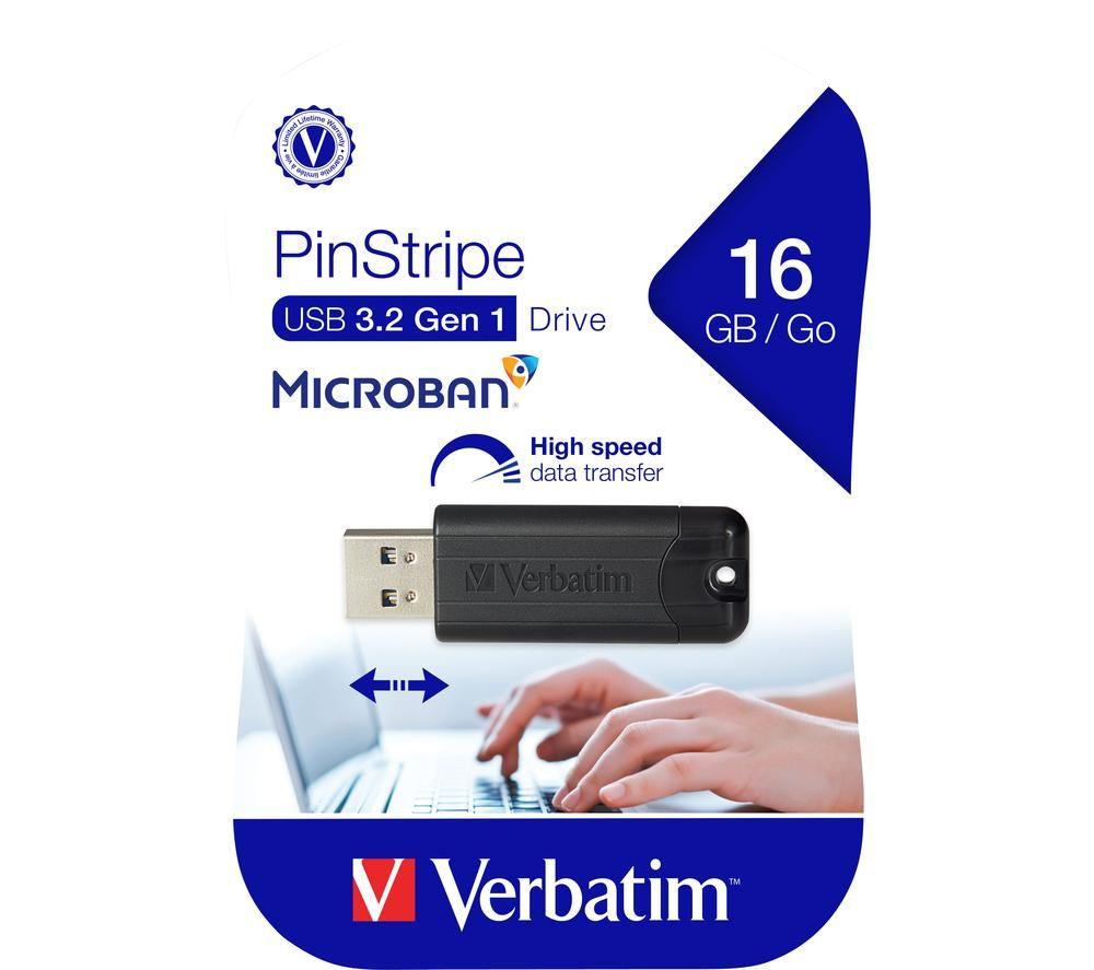 VERBATIM PinStripe USB 3.0 Memory Stick - 16 GB, Black image number 8 of 8