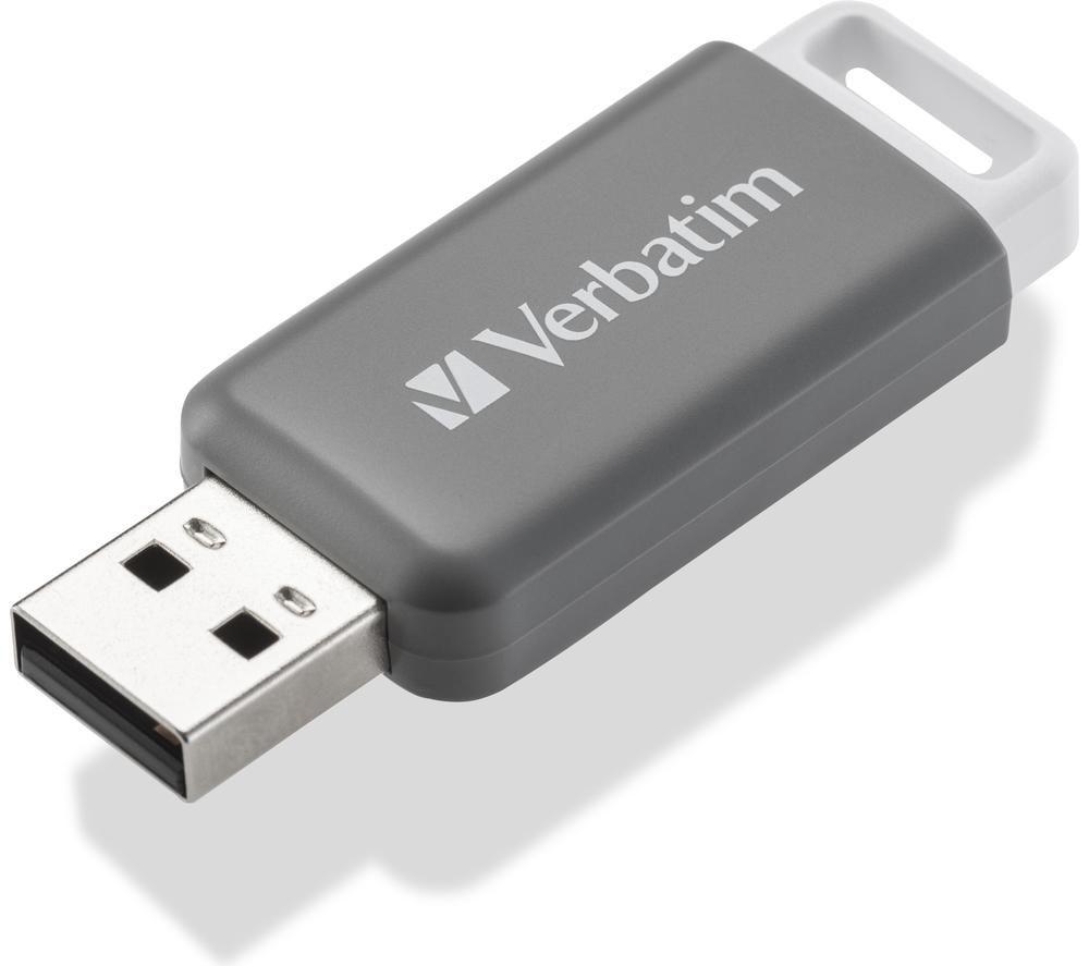 VERBATIM DataBar USB 2.0 Memory Stick - 128 GB, Grey image number 3 of 3