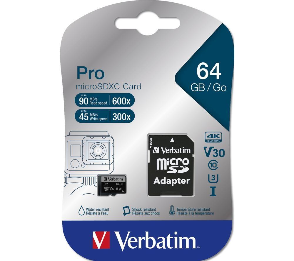 VERBATIM Pro High Performance Class 10 microSDXC Memory Card - 64 GB image number 4 of 4