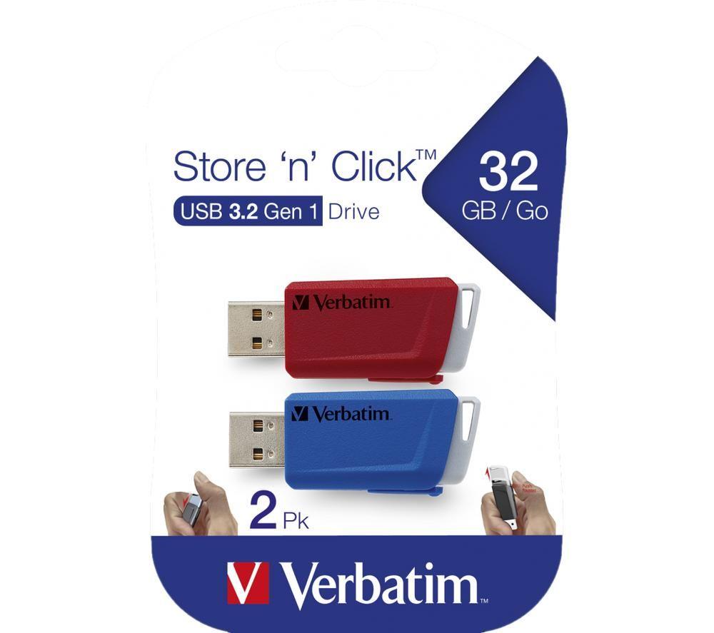 VERBATIM Store 'n' Click USB 3.2 Memory Stick - 32 GB, Pack of 2 image number 4 of 4