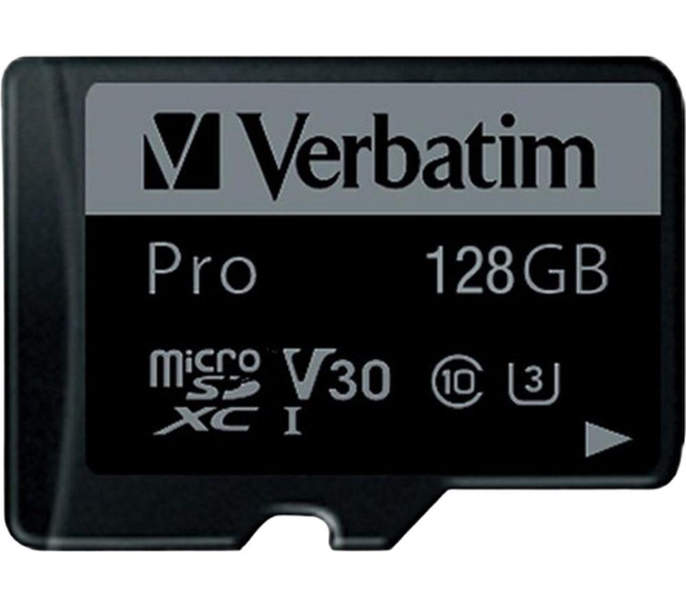 VERBATIM Pro High Performance Class 10 microSDXC Memory Card - 128 GB image number 2 of 5