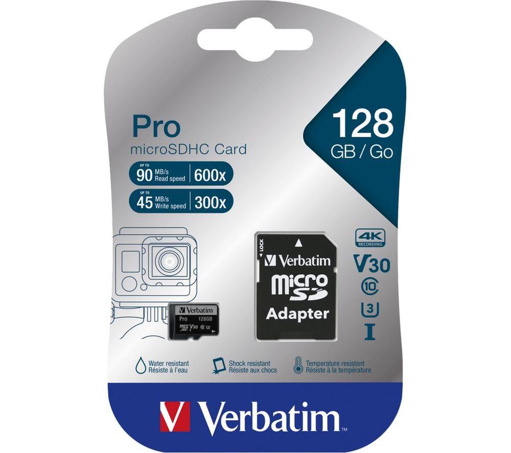 VERBATIM Pro High Performance Class 10 microSDXC Memory Card - 128 GB image number 5 of 5