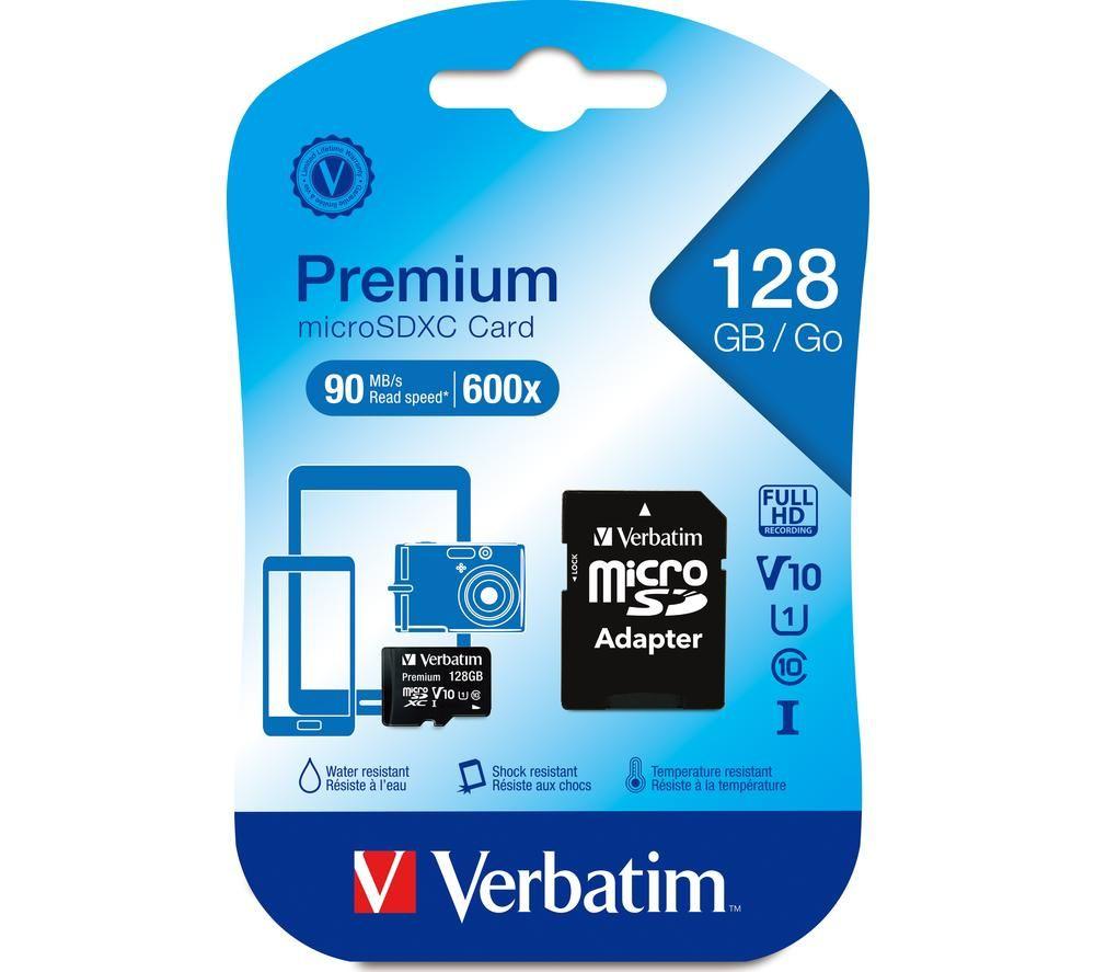 VERBATIM Premium Standard Performance Class 10 microSDXC Memory Card - 128 GB image number 3 of 3