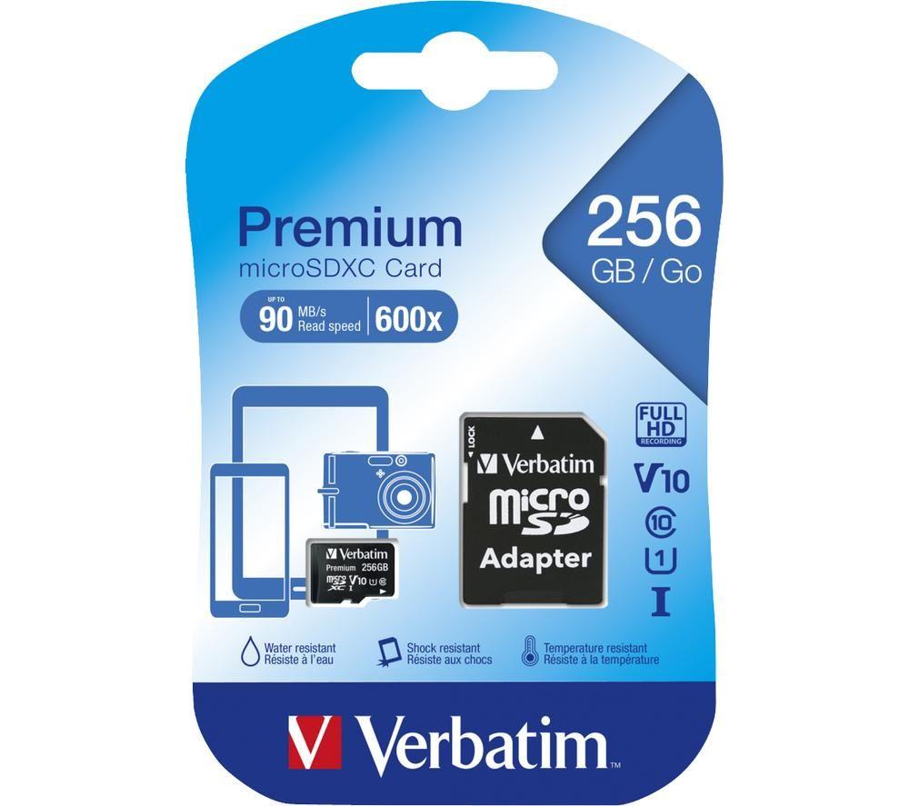 VERBATIM Premium Standard Performance Class 10 microSDXC Memory Card - 256 GB image number 6 of 6