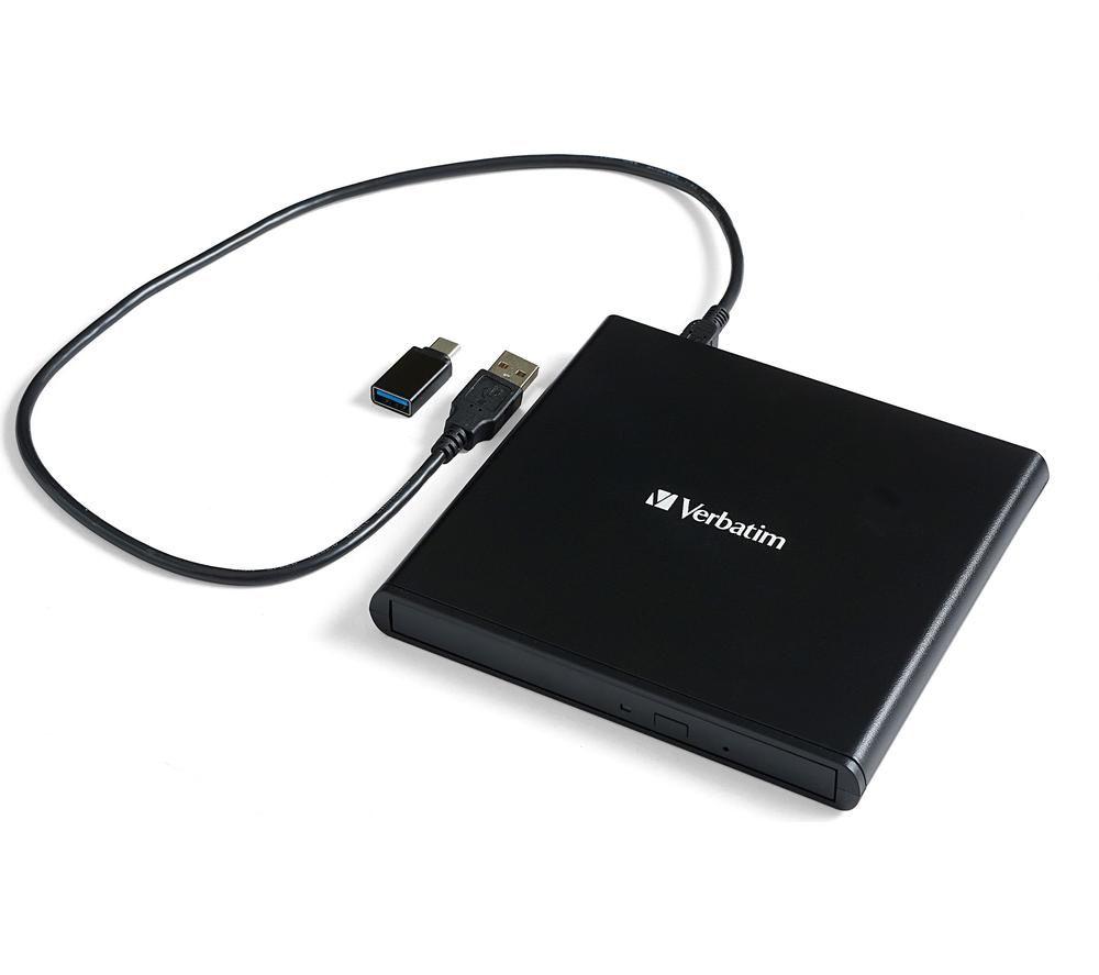 VERBATIM Slimline 98938 External CD/DVD Writer - Black image number 3 of 9