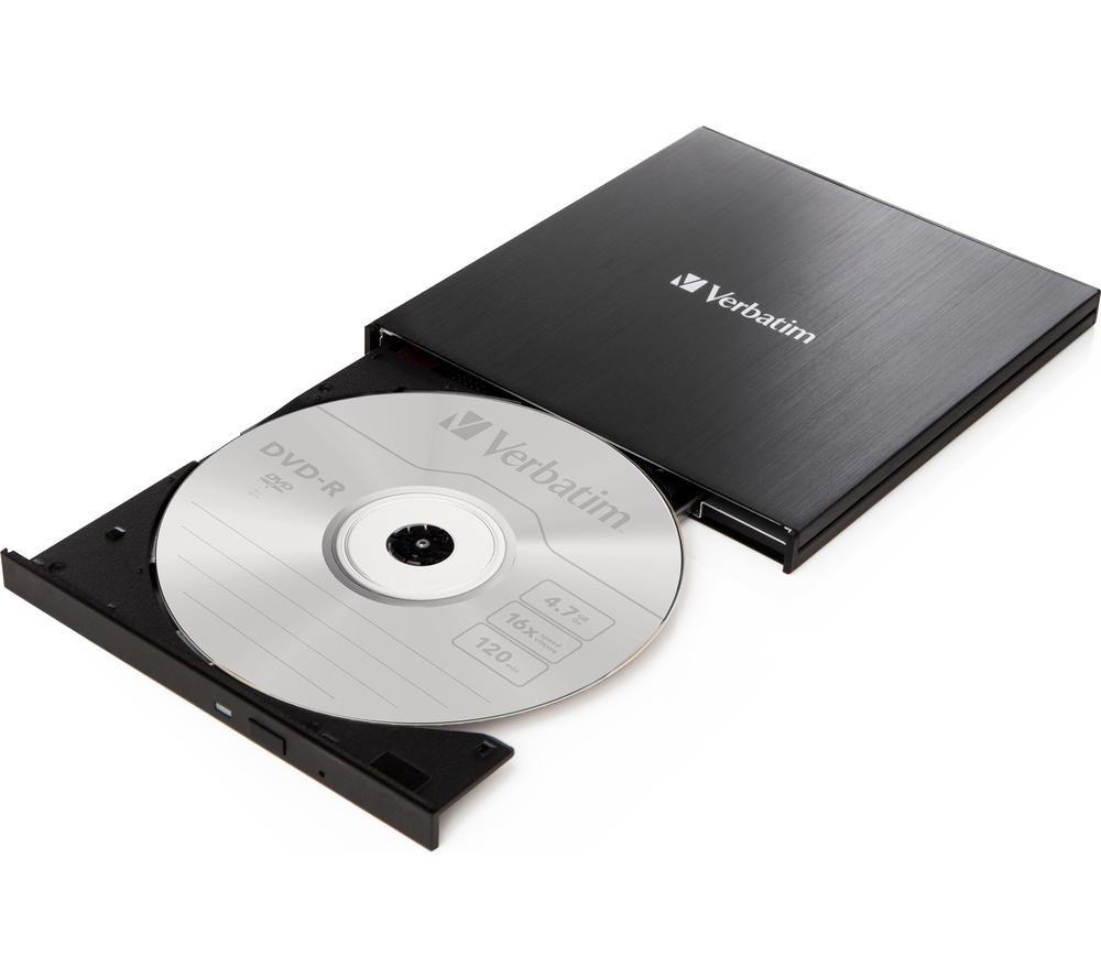 VERBATIM Slimline 43886 External CD/DVD Writer - Black image number 3 of 6