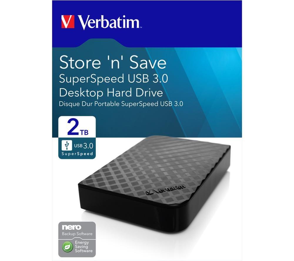 VERBATIM Store 'n' Save Portable Hard Drive - 2 TB, Black image number 7 of 7