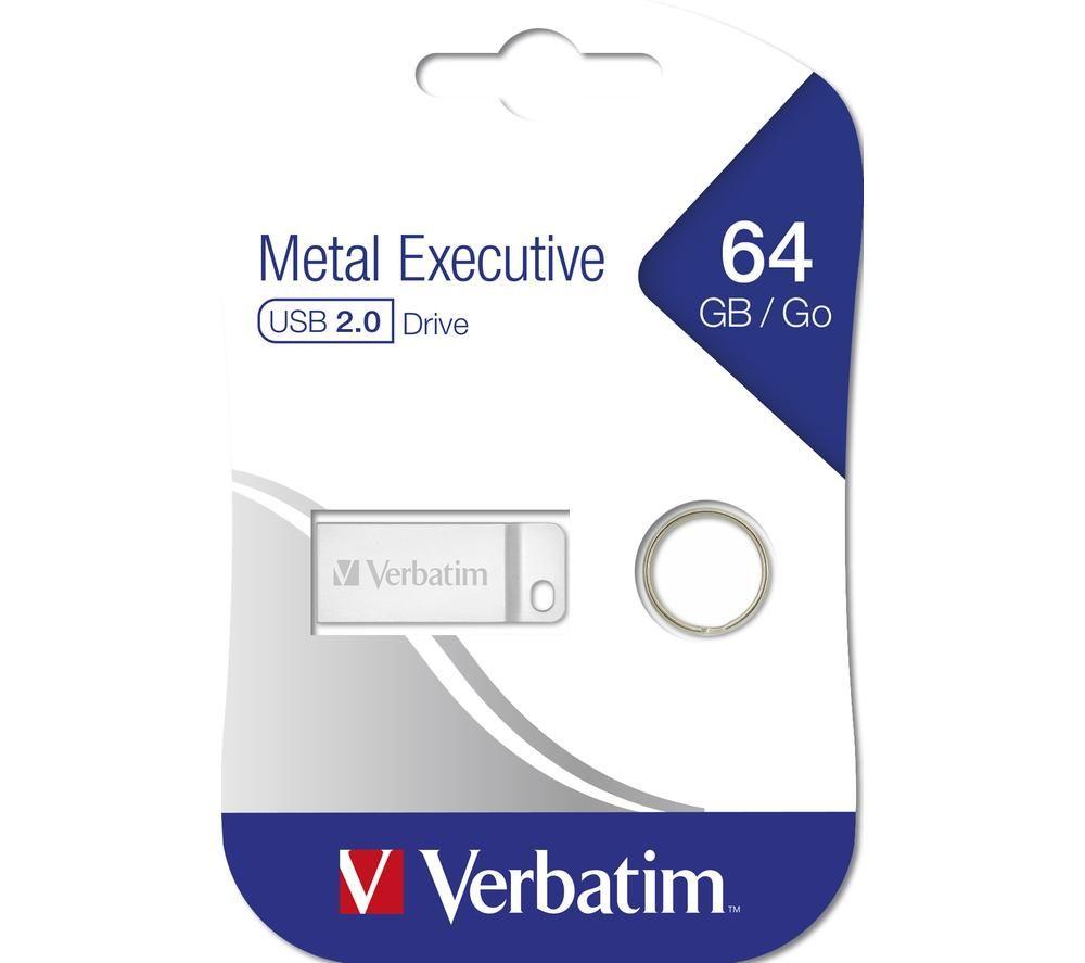 VERBATIM Metal Executive USB 2.0 Memory Stick - 64 GB, Silver image number 7 of 7