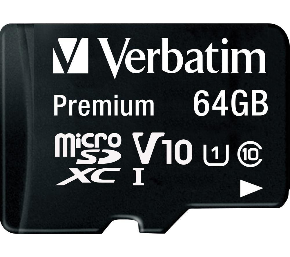VERBATIM Premium Class 10 microSDXC Memory Card - 64 GB image number 2 of 3