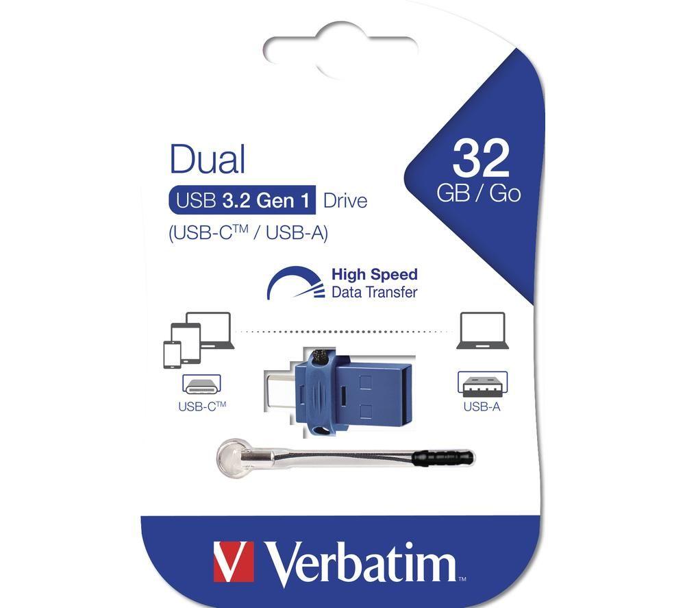 VERBATIM Store &lsquo;n&rsquo; Go Dual USB 3.2 Gen 1 Memory Stick - 32 GB, Black image number 6 of 7